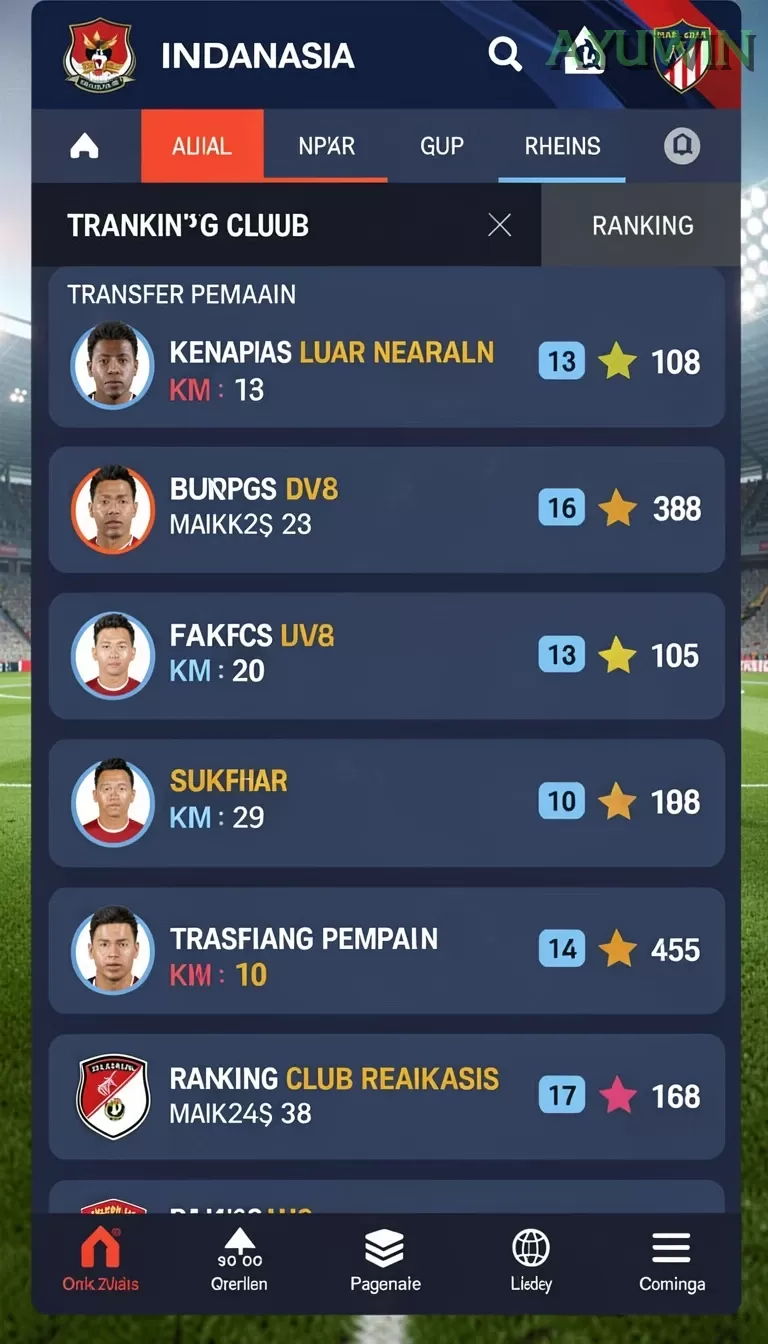 Cuplikan layar menu unduhan ayuwin untuk perangkat Android